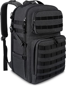 Laptop-Rucksack 17 Zoll, große Reiserucksäcke für Fitnessstudio, Arbeit, Camping, Wandern, Schwarz #B5125