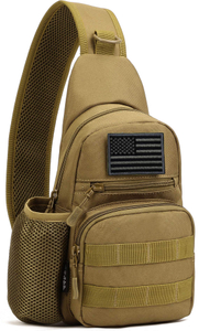 Tactical Sling Military MOLLE Crossbody Pack Brust-Schulter-Rucksack mit Wasserflaschenhalter #B026