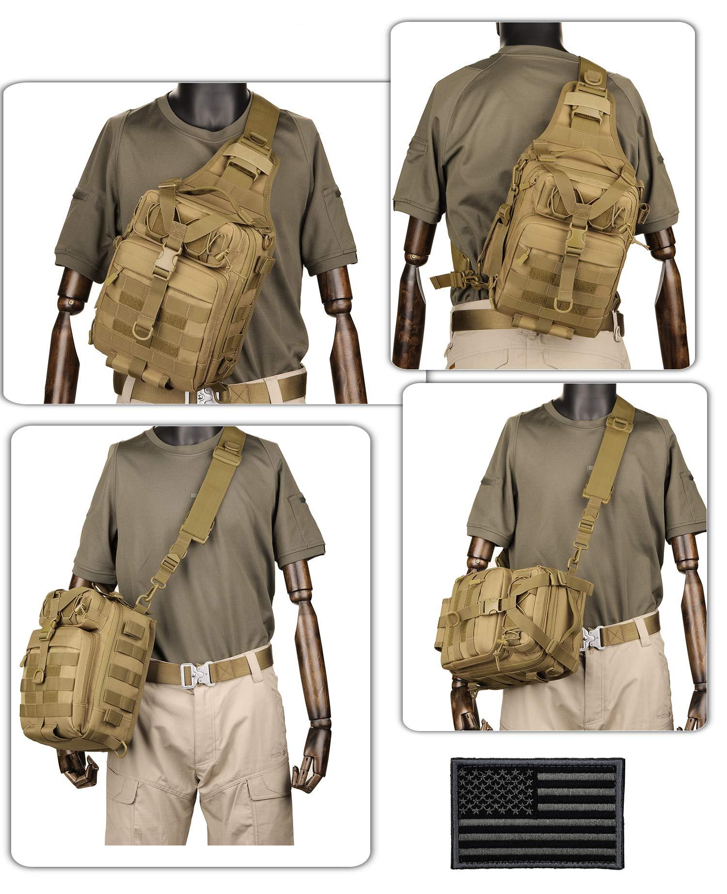 Tactical Sling Military MOLLE Crossbody Pack Brust-Schulter-Rucksack #B031
